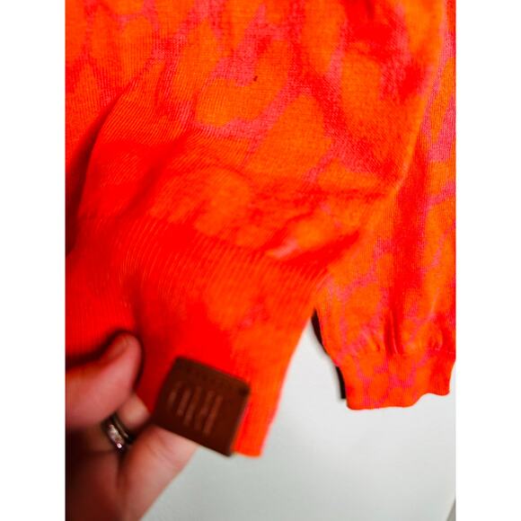 ONE TEASPOON Neon Coral Leopard Long Sleeve Knit Sweater NWT size Medium - Picture 9 of 13